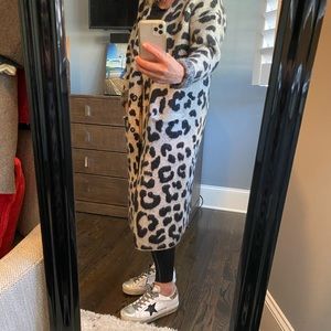 Ragdoll LA long leopard cardigan/duster, Size Small